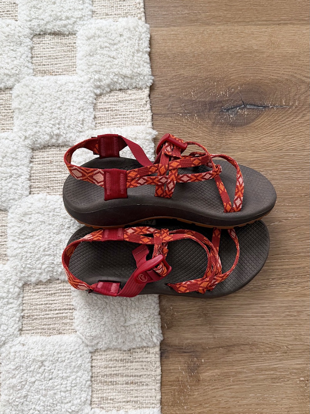 Chaco Women's Red Orange Patterned Sport Sandals